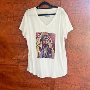 Colorful Indian headdress graphic T-shirt